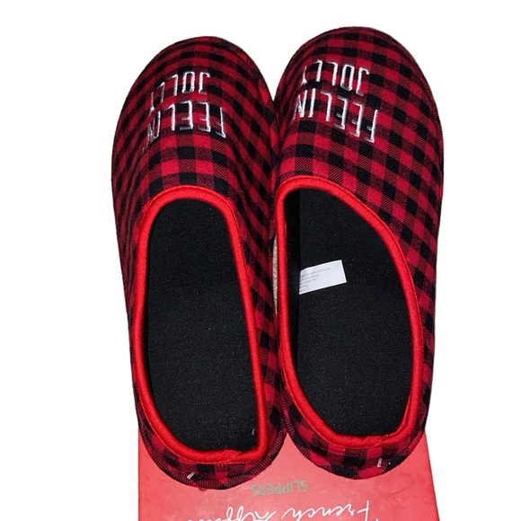 NEW mens feelin jolly plaid slippers - Picture 3 of 6